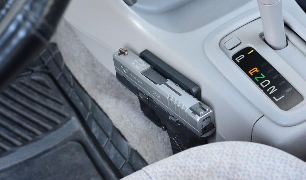 Concealed Gun Magnet Holder Perfect for Desk Under Table Bed Holds Up to 35lbs